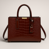 Ensemble Luxe 3 Pièces en Similicuir Effet Croco