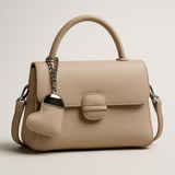 Sac à Main “Cœur Élégant” – Gris Perle avec Anse & Bandoulière