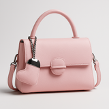 Sac à Main “Cœur Élégant” – Gris Perle avec Anse & Bandoulière