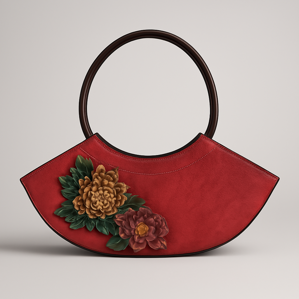 Sac à Main en Cuir "Pivoine Épanouie"